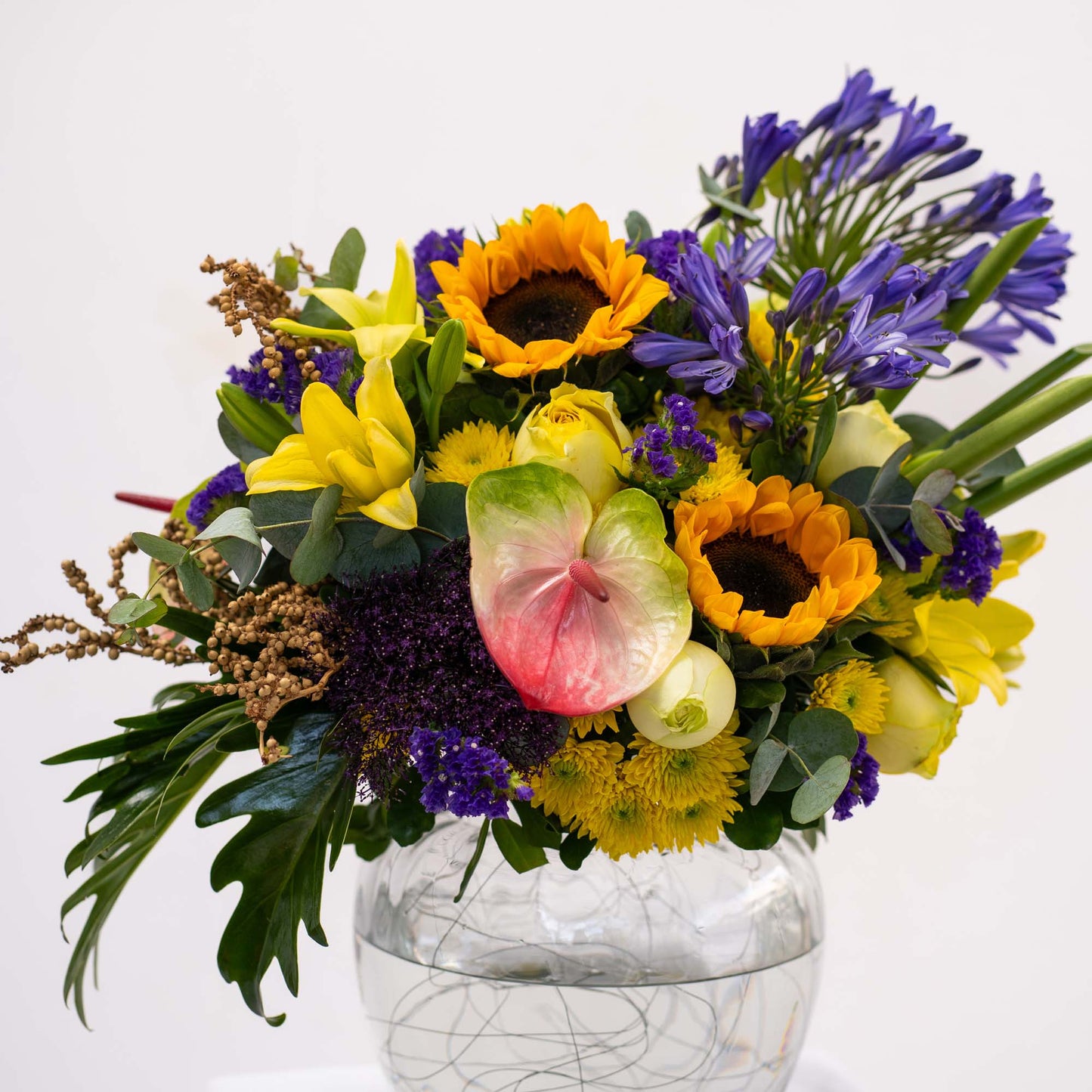 Rare floral bouquet with vibrant seasonal blooms