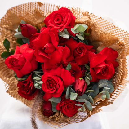 Hand-tied romantic rose bouquet for Valentine’s Day